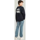 T-shirt Interst Boxy voor jongens - Donkerblauw - jongens