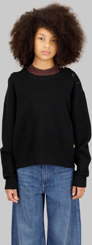 G-STAR - Gebreide Trui - Zwart - Wol en Katoen