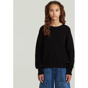 Trui Cropped Crew - Zwart - Meisjes