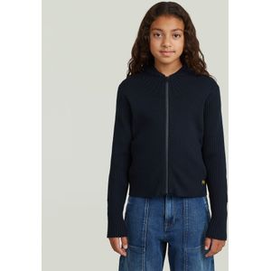 Trui Hybrid Baseball Full Zip voor meisjes - Donkerblauw - meisjes