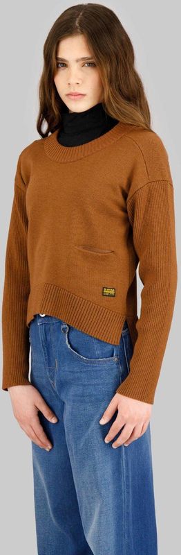 G-STAR - Gebreide Trui - Bruin - Fijn Gebreid