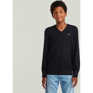 Basic - V Neck - Trui - Zwart - Jongens