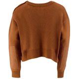 G-STAR - Gebreide Trui - Bruin - Wol en Katoen - Ronde Hals