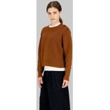 G-STAR - Gebreide Trui - Bruin - Wol en Katoen - Ronde Hals