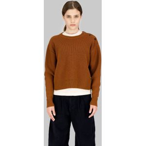 G-STAR - Gebreide Trui - Bruin - Wol en Katoen - Ronde Hals