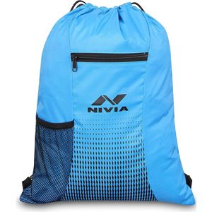 Nivia String Gym Drawstring Bag | Running | Polyester (Sky Blue, Standard) Yoga | Shopping | Hiking | Camping |Small Backpack | Dori | Kit | Waterproof | Sports Bag | Lightweight