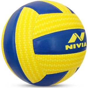 Nivia Air Strike Volleybal Volleybal - Grootte: 4 (pakket van 1, blauw, geel)
