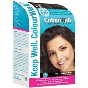 Colourwell 100% natuurlijke haarkleuring mild zwart  100 gram