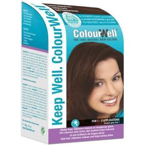 Colourwell 100% Natuurlijke haarkleur donker kastanje bruin (100g)