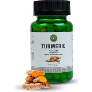 Vanan Kurkuma Capsules: Ayurvedische Ondersteuning voor Luchtwegen, Hart, Huid, Spijsvertering & Cholesterol - Verrijkt met Curcumine & Piperine | Vegan voedingssupplement - 60 Capsules