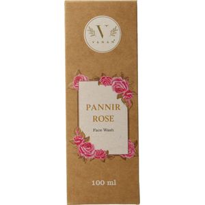 Vanan - Pannir Rose Face Wash - 100 Milliliter - Hyaluronzuur - Roos - Komkommer