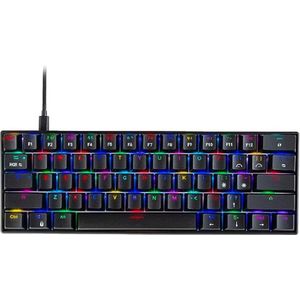 Cosmic Byte CB-GK-32 Themis Gaming-toetsenbord, mechanisch, 61 toetsen per RGB-toets, met Outemu rode schakelaars, software (zwart)