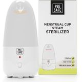 Menstruatiecup Stoom Sterilisator - behalve voor cups, ook voor discs en erotische/intieme speeltjes. (Nu standaard geleverd met een wereld-/reisstekker.)