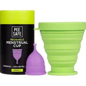 Menstruatiecup Small met Sterilisator/Houder- Hoge Kwaliteit Herbruikbare Menstruatie Cup, Period
