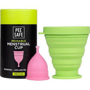 Menstruatiecup Medium met Sterilisator/Houder - Hoge Kwaliteit Herbruikbare Menstruatie Cup, Period