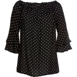 Lascana Blouse met carmenhals met stippenprint, damesblouse, off-the-shoulder, casual
