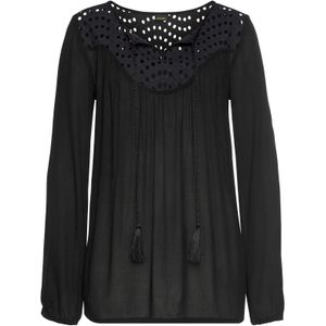 LASCANA Crepebluse, mit Lochstickerei, Damenbluse, lockere Passform