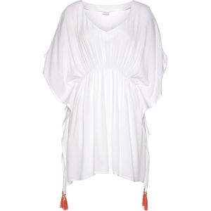 Lascana - Tuniekjurk - Wit - Gemaakt van Crêpe Viscose - Transparant