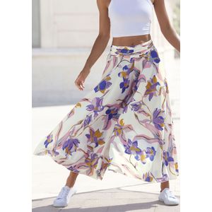 Culotte - Crème/Lila/Roze - Bloemenprint - Extra Wijde Pijpen