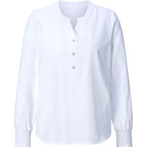 Plus Size Kant Witte Blouses Dames Tops Lange mouw Slanke damesoverhemd Vintage opstaande kraag Elegante shirts Dames kopen vanaf een prijs van 10