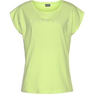 Katoenen T-shirt - Limoen - Logoprint - Ruimvallend