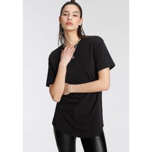 Tamaris Oversize-Shirt, Kurzarm, weiter Schnitt, Basic-Stil, Rundhalsausschnitt