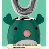 U3 Kinderen Smart Sonic Portable Cleaning U-vormige elektrische tandenborstel (Elk Geel 2-6 jaar oud)
