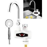 Dynamic Digital Display Instant Heating Electric Hot Water Kraan Kitchen&Domestic Hot&Cold Water Heater EU Plug  Style:With Shower Head