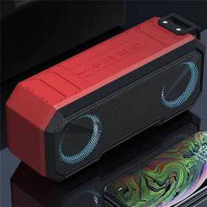 X8 Draadloze Bluetooth Speaker IPX7 Waterproof Color Light Subwoofer(Rood)