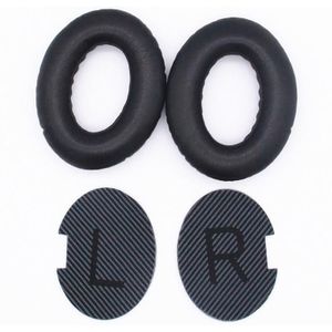 2 stuks Headset Sponge Cover Oorbeschermers voor Bose QC25 / QC15 / QC2 / QC35 / AE2I (zwart + zwart)