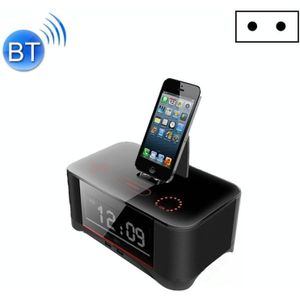 A8 Oplaadstation Audio NFC Bluetooth Speaker Wekker  Specificatie: EU Plug (Zwart)