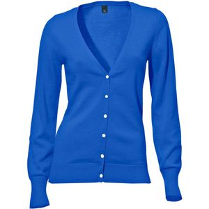 Royalblauw Vest - 100% Katoen - Lange Mouwen - Knoopsluiting