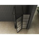 Douchecabine Horizon compleet met mat zwart raster 90 x 120 x 200 cm deur omkeerbaar