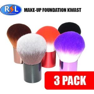 3 Stuks - Foundationkwasten - Make Up Borstels