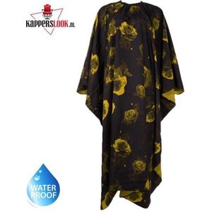 Kappersmantel - Kapmantel volwassenen - Kappersschort Waterdicht - Zwart/Geel