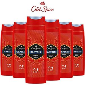 Old Spice Captain 2-in-1 Shower Gel en Shampoo - 6 x 250 ml - Voordeelverpakking