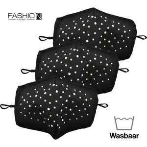 Fashion Mask Mondkappen Wasbaar - 3 Pack - Dots
