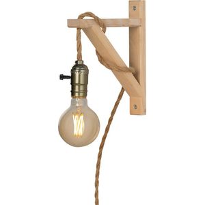 Wandlamp jute touw - hout - touwlamp voor binnen