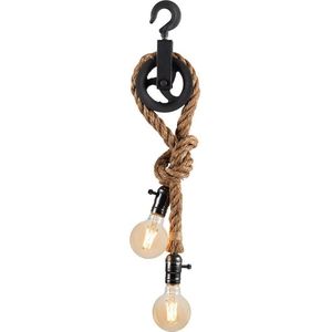 Industriële mini katrollamp - touwlamp - hanglamp