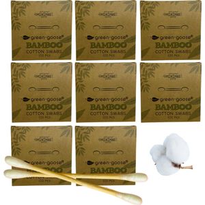 XINLemei Biologisch Afbreekbare Bamboe & Katoenen Wattenstaafjes - Pak Je Voordeel - 8x100 Stuks