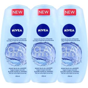 Nivea Clay Fresh Douchecrème Multi Pack - 3 x 250 ml