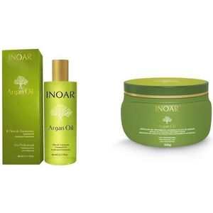 Inoar Argan Oil masker en haarolie behandeling ( 250 GR, 60 ML )
