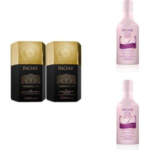 Inoar Moroccan keratine behandeling incl. verzorging ( Pos Progresso shampoo en conditioner )