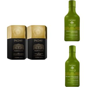 Inoar Moroccan keratine behandeling incl. verzorging ( Argan Oil shampoo en conditioner )