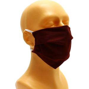3x Mondkapjes - Bordeaux - OEKO-TEX 100 - Herbruikbaar - Wasbaar - Dubbellaags - Modieus Donkerrood - Niet Medisch Mondmasker