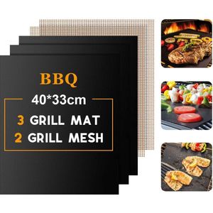3 +2 BBQ matjes (Goud + Classic) - antikleef teflon grill ovenbeschermer