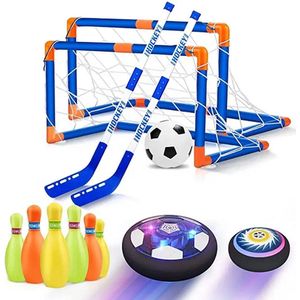 Air hockey/voetbal - set 3 in 1 - Hover Ball - Air suspension - lichtgevende bal - Hockey - voetbal - bowlen