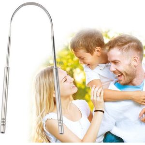 Hygienische Tongreiniger - tongschrapers - tong - mondverzorging - slechte adem - tong schraper - tong reiniger - tong verzorging - tong kuisen - verzorging - persoonlijke verzorging - RVS