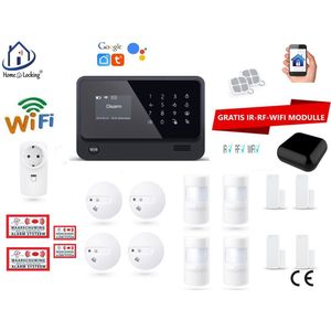 Home-Locking draadloos smart alarmsysteem wifi,gprs,sms en kan werken met spraakgestuurde apps. AC05-15zw