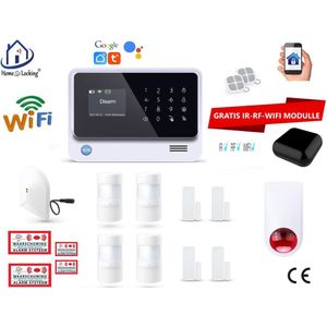 Home-Locking draadloos smart alarmsysteem wifi,gprs,sms en kan werken met spraakgestuurde apps. AC05-7